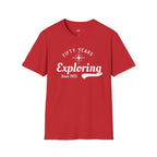 Printify T-Shirt Red / XS 50 Years Exploring Since 1975