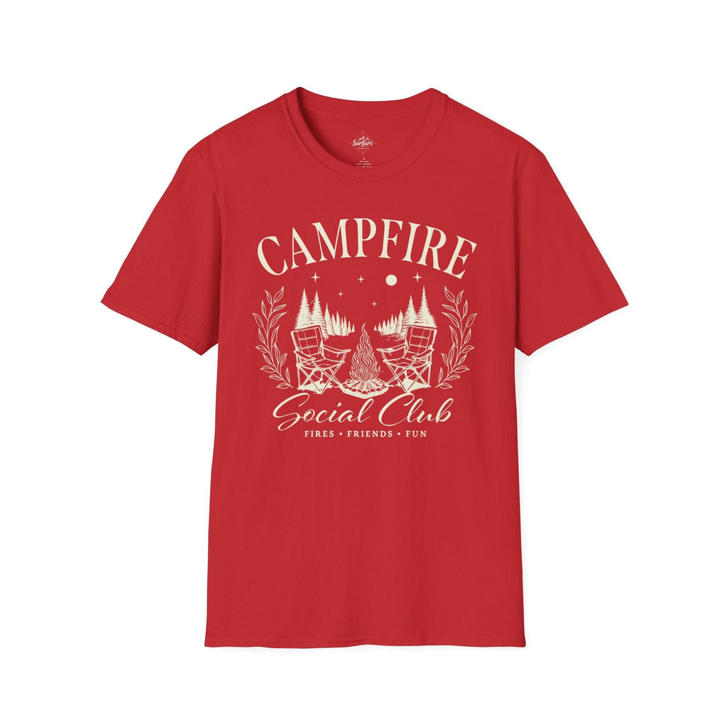Printify T-Shirt Red / XS Campfire Social Club T-Shirt