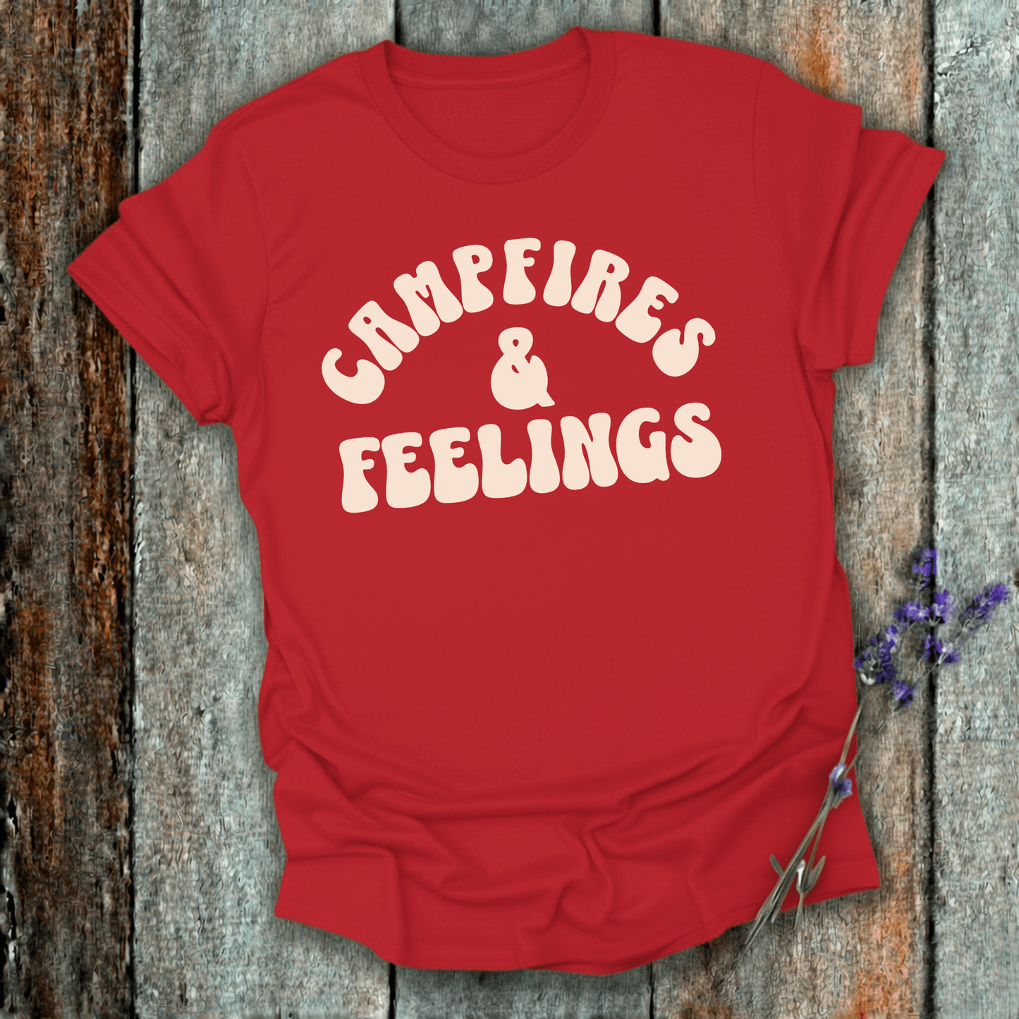 Printify T-Shirt Red / XS Campfires & Feelings