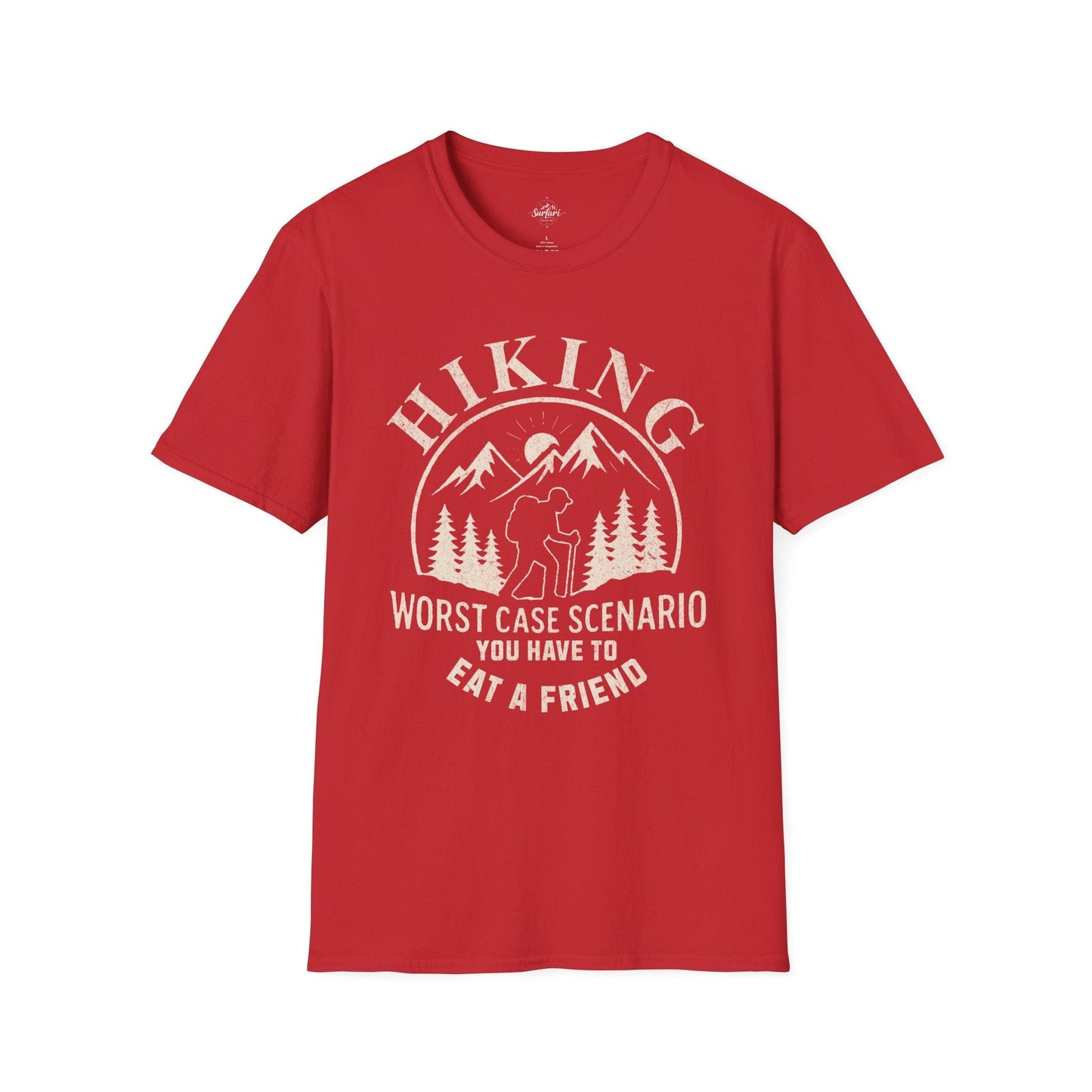 Printify T-Shirt Red / XS Hiking Worst Case Scenario