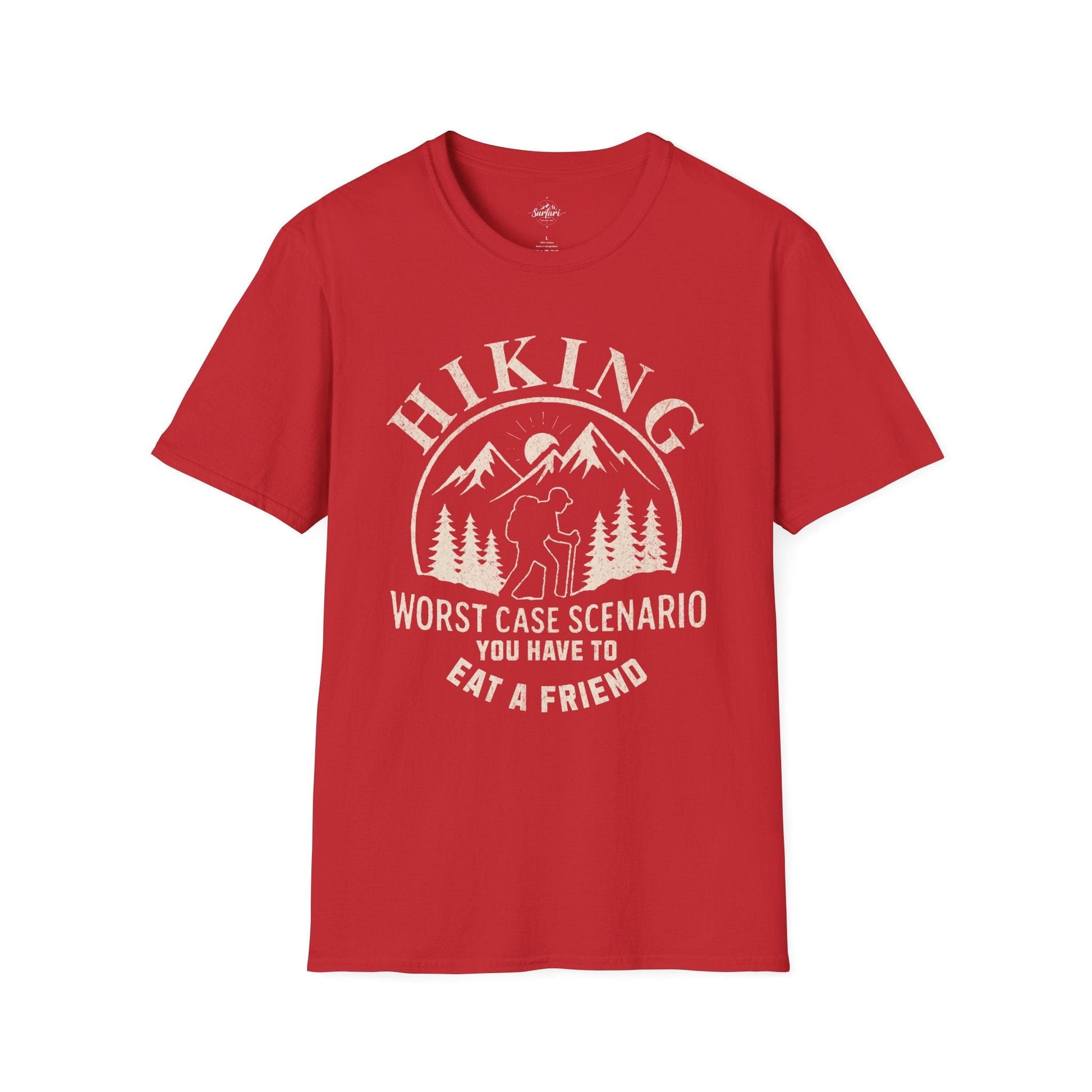 Printify T-Shirt Red / XS Hiking Worst Case Scenario