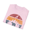 Printify T-Shirt Retro Sunset California Bear