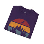 Printify T-Shirt Retro Sunset California Bear