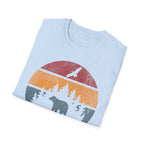 Printify T-Shirt Retro Sunset California Bear
