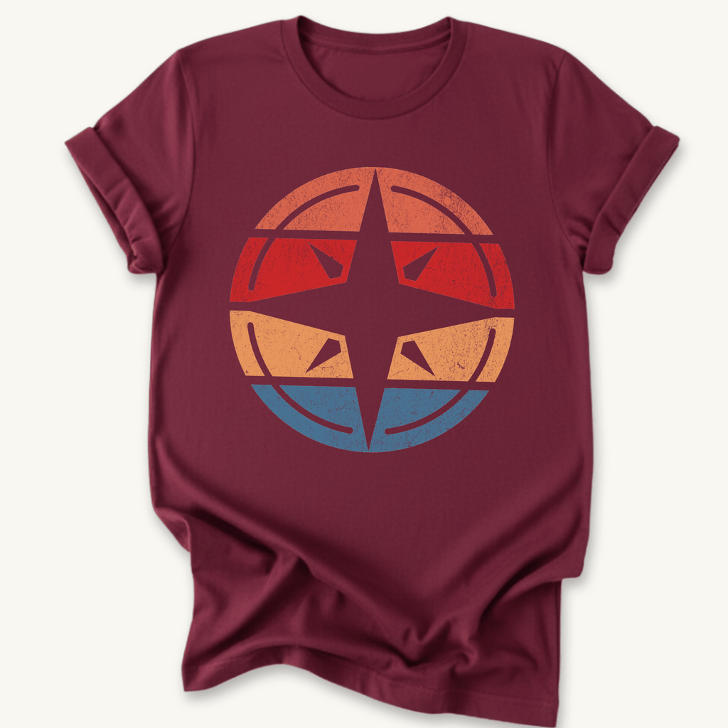 Printify T-Shirt Retro Sunset Compass