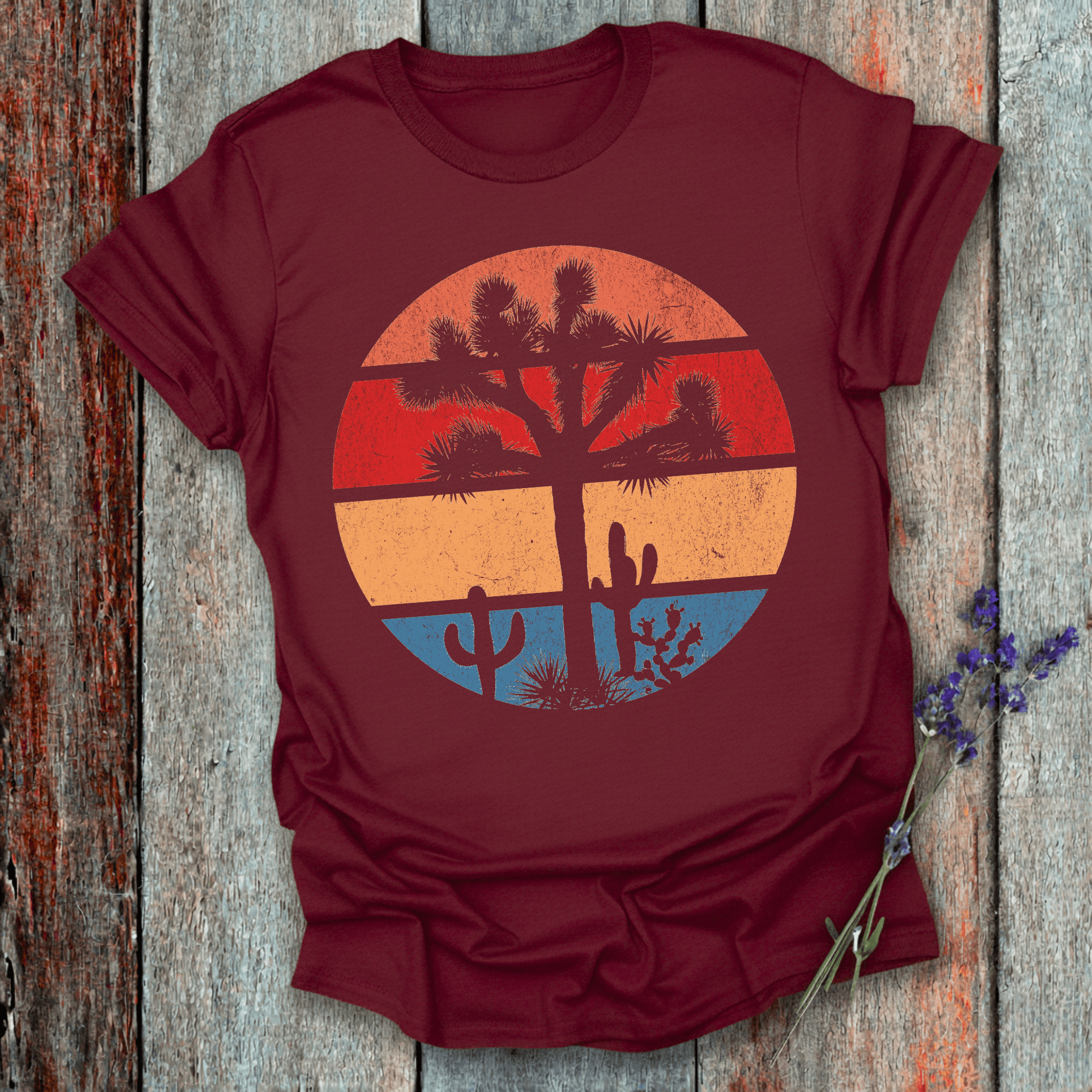 Printify T-Shirt Retro Sunset Joshua Tree