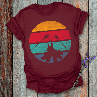 Printify T-Shirt Retro Sunset Roasted Marshmallows