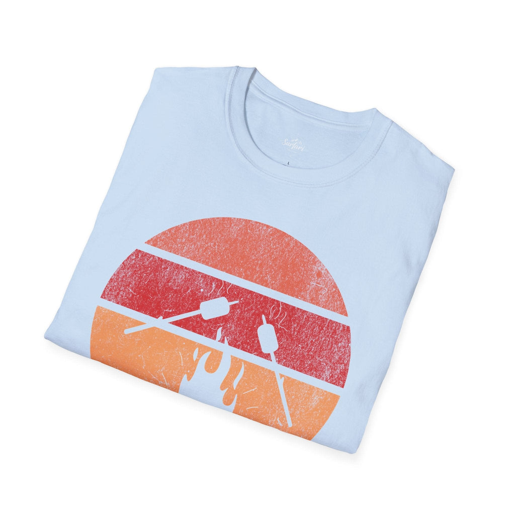Printify T-Shirt Retro Sunset Roasting Marshmallows