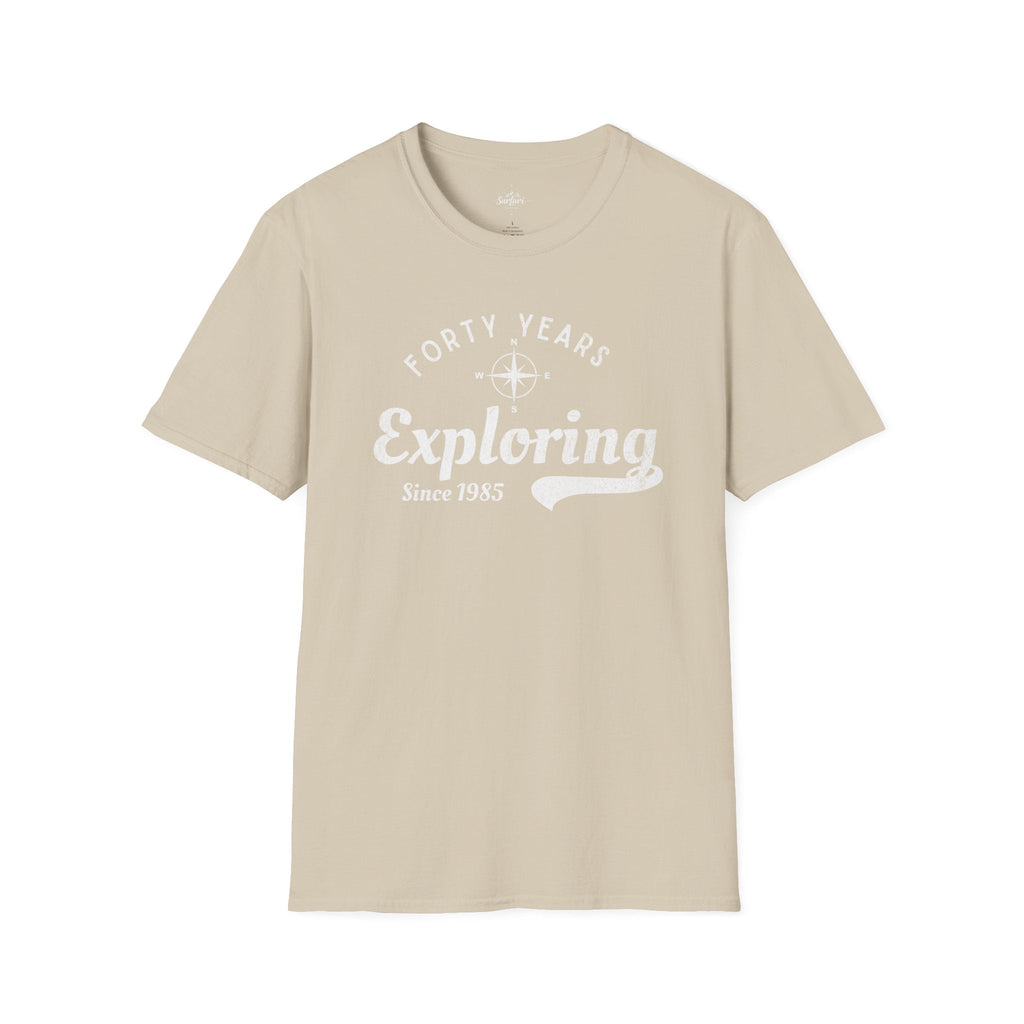 Printify T-Shirt Sand / S Exploring Since 1985