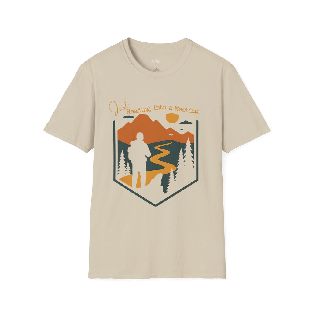 Printify T-Shirt Sand / S Heading into a meeting - hiker