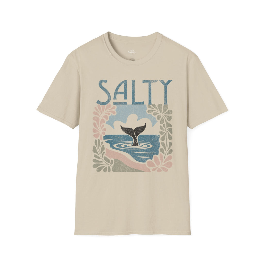 Printify T-Shirt Sand / S Salty Whale Tail