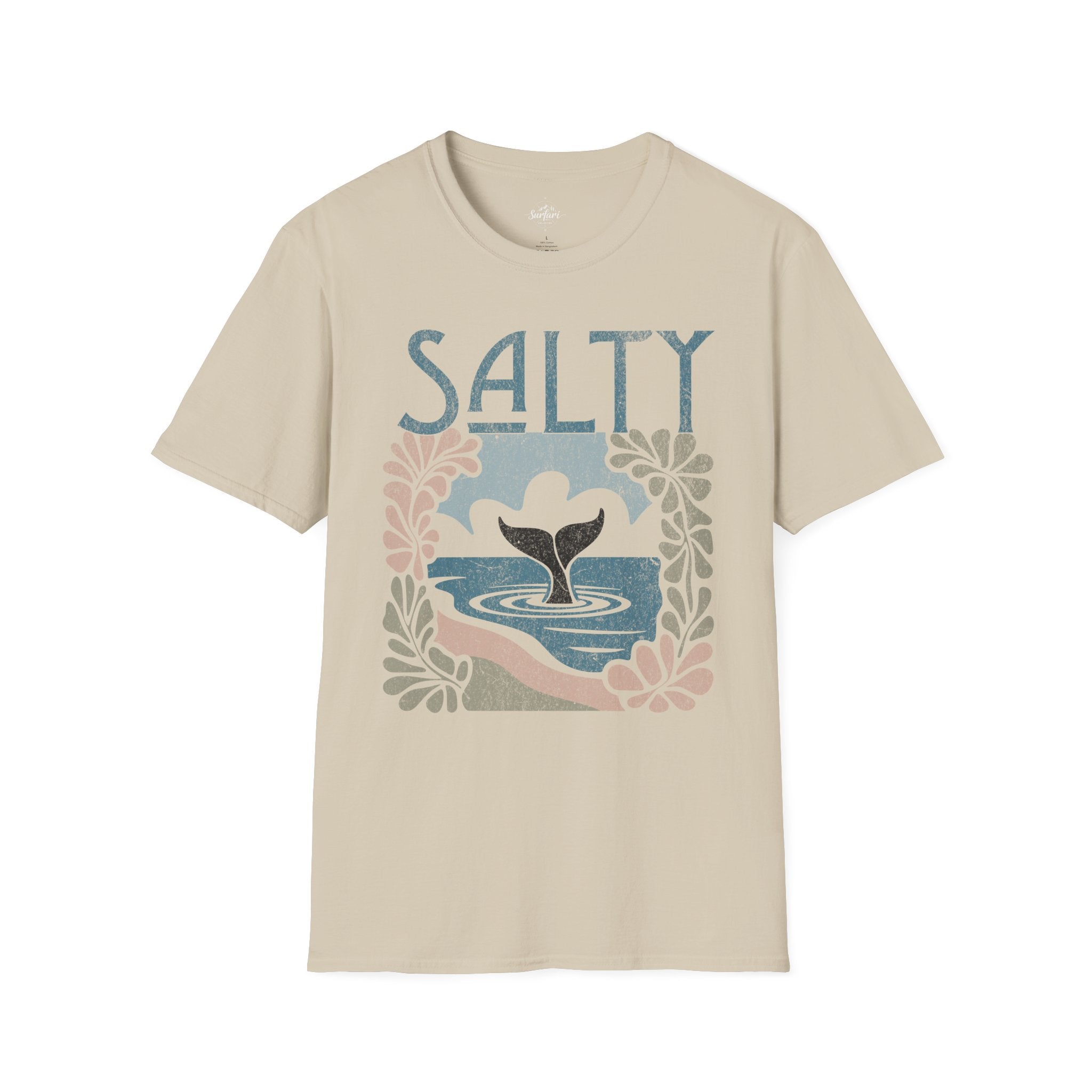 Printify T-Shirt Sand / S Salty Whale Tail