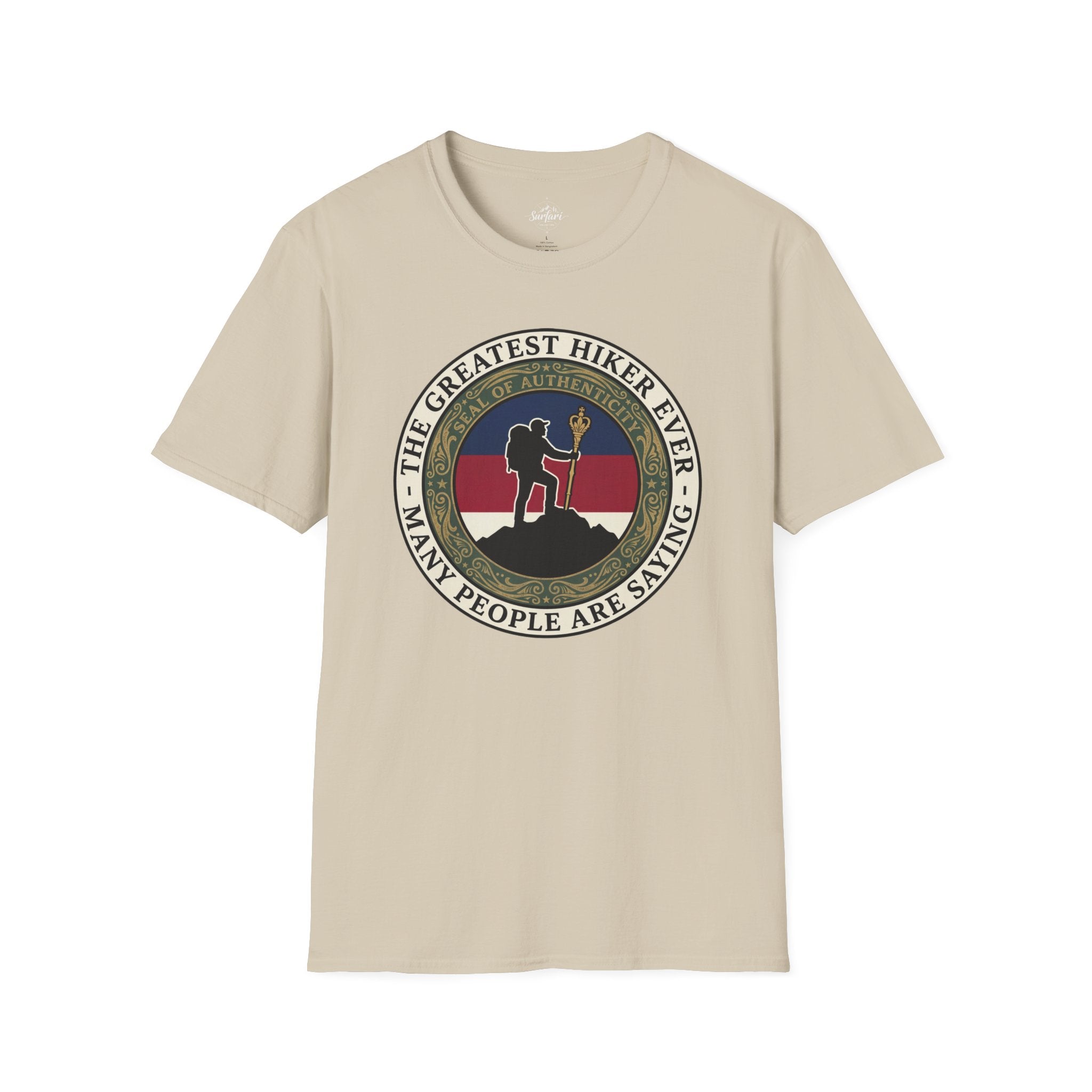 Printify T-Shirt Sand / S Trump Hikes - The Greatest hiker ever