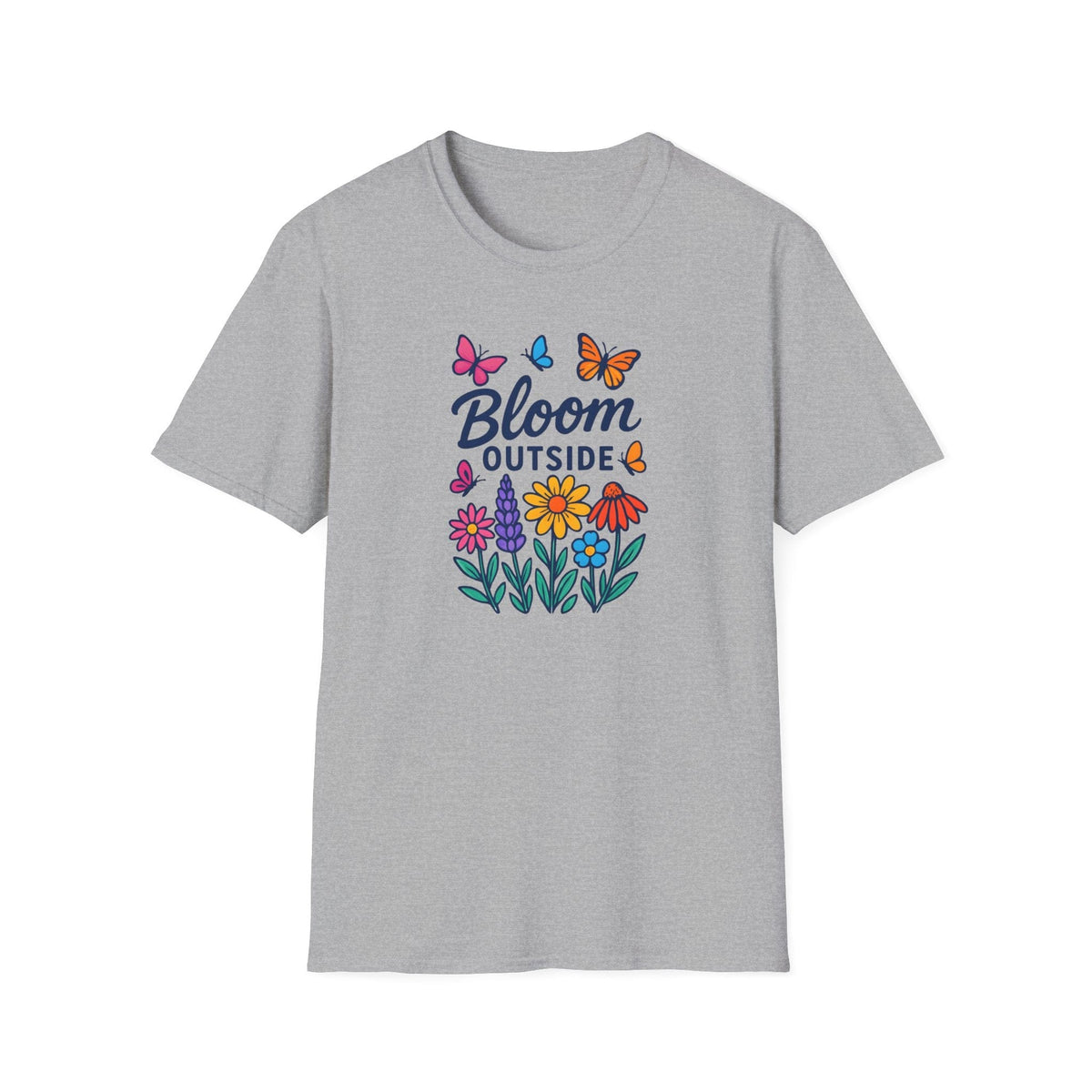 Printify T-Shirt Sport Grey / XS Bloom Outside Flowers T-Shirt