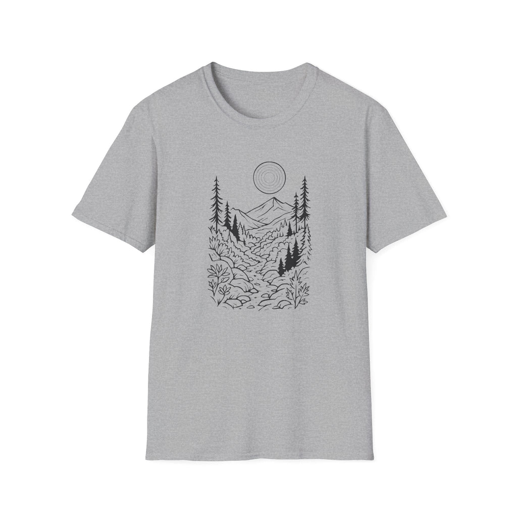 Printify T-Shirt Sport Grey / XS Moonlit Mountain Landscape T-Shirt