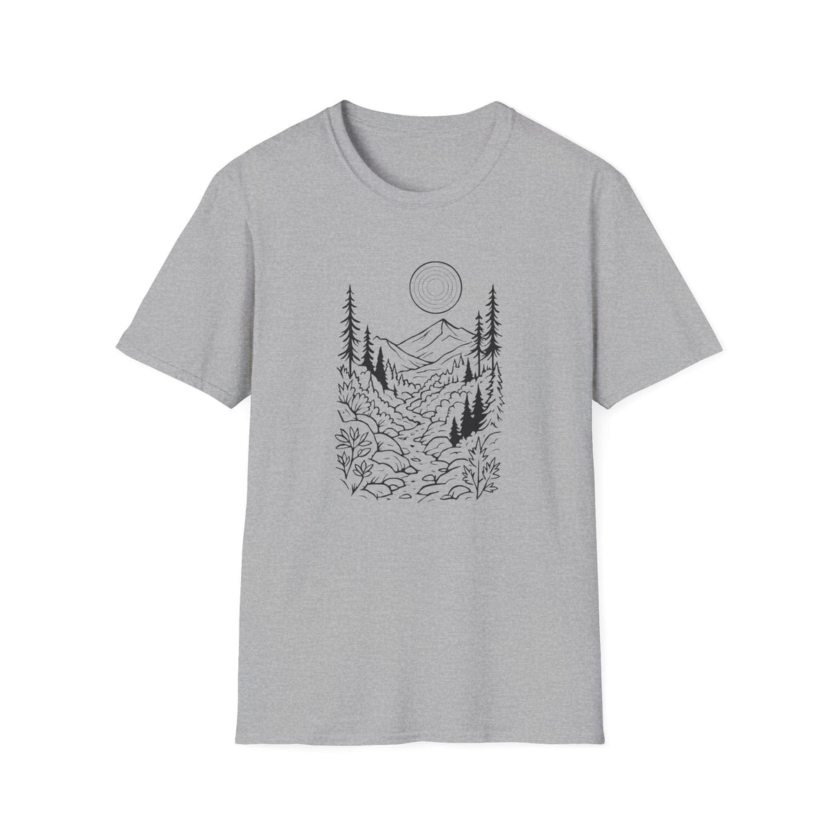 Printify T-Shirt Sport Grey / XS Moonlit Mountain Landscape T-Shirt