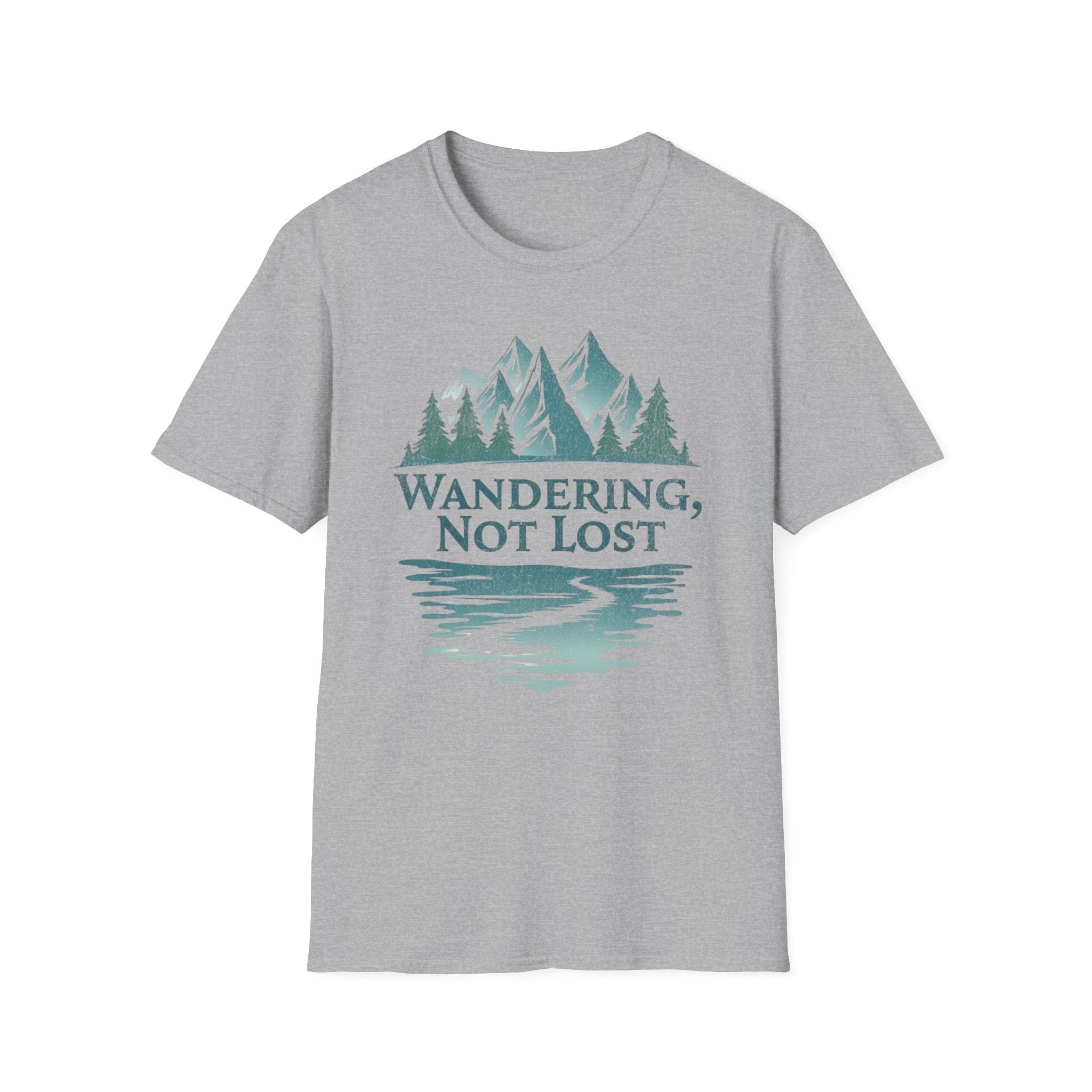 Printify T-Shirt Sport Grey / XS Wandering Not Lost T-Shirt, Nature Lover Tee, Adventure Graphic Shirt, Gift for Hikers, Trendy Outdoor Apparel, Camping, Mountain lover