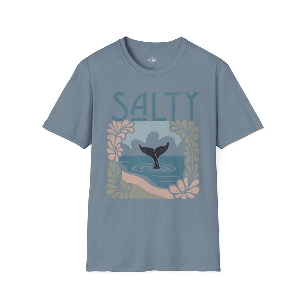 Printify T-Shirt Stone Blue / S Salty Whale Tail