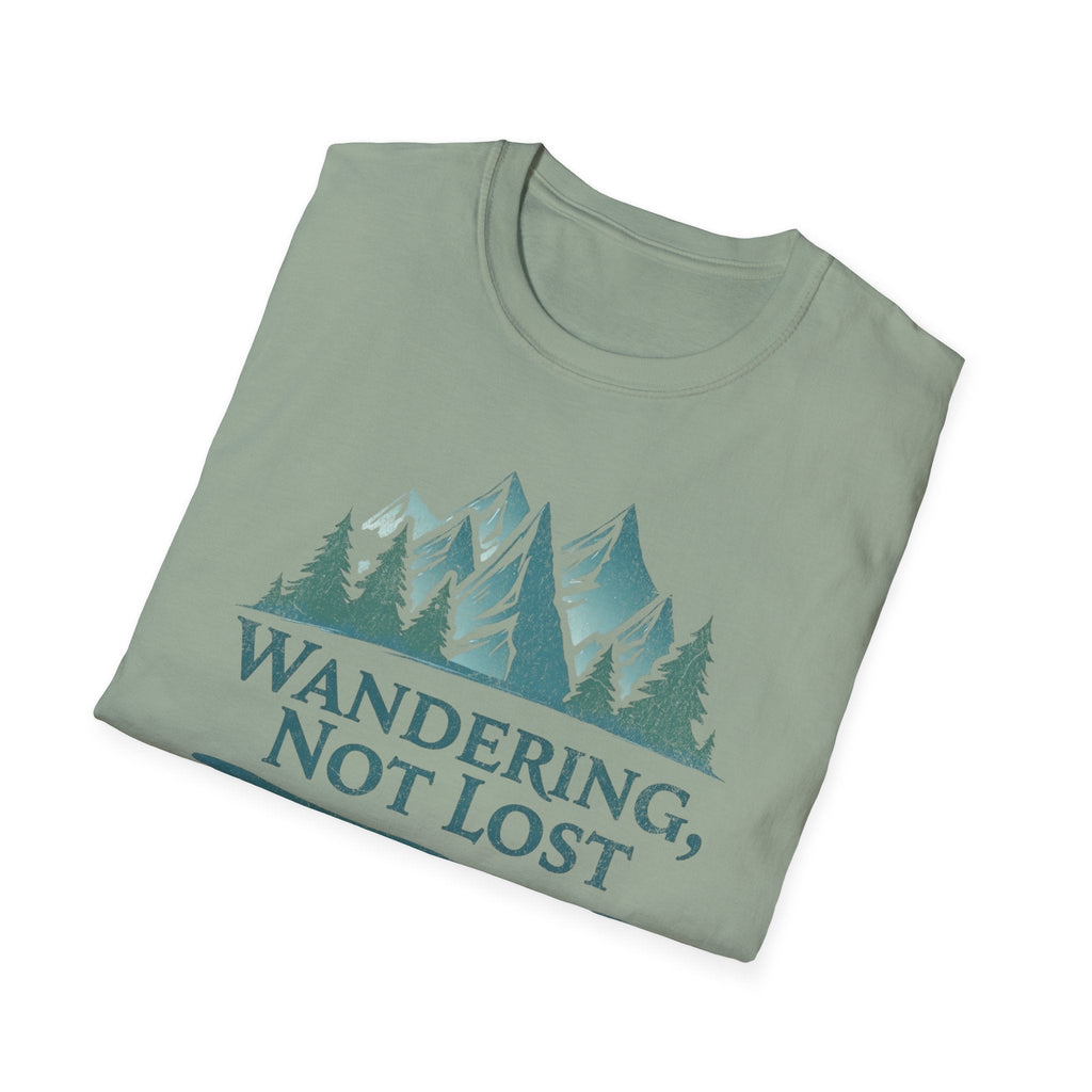 Printify T-Shirt Wandering Not Lost T-Shirt, Nature Lover Tee, Adventure Graphic Shirt, Gift for Hikers, Trendy Outdoor Apparel, Camping, Mountain lover