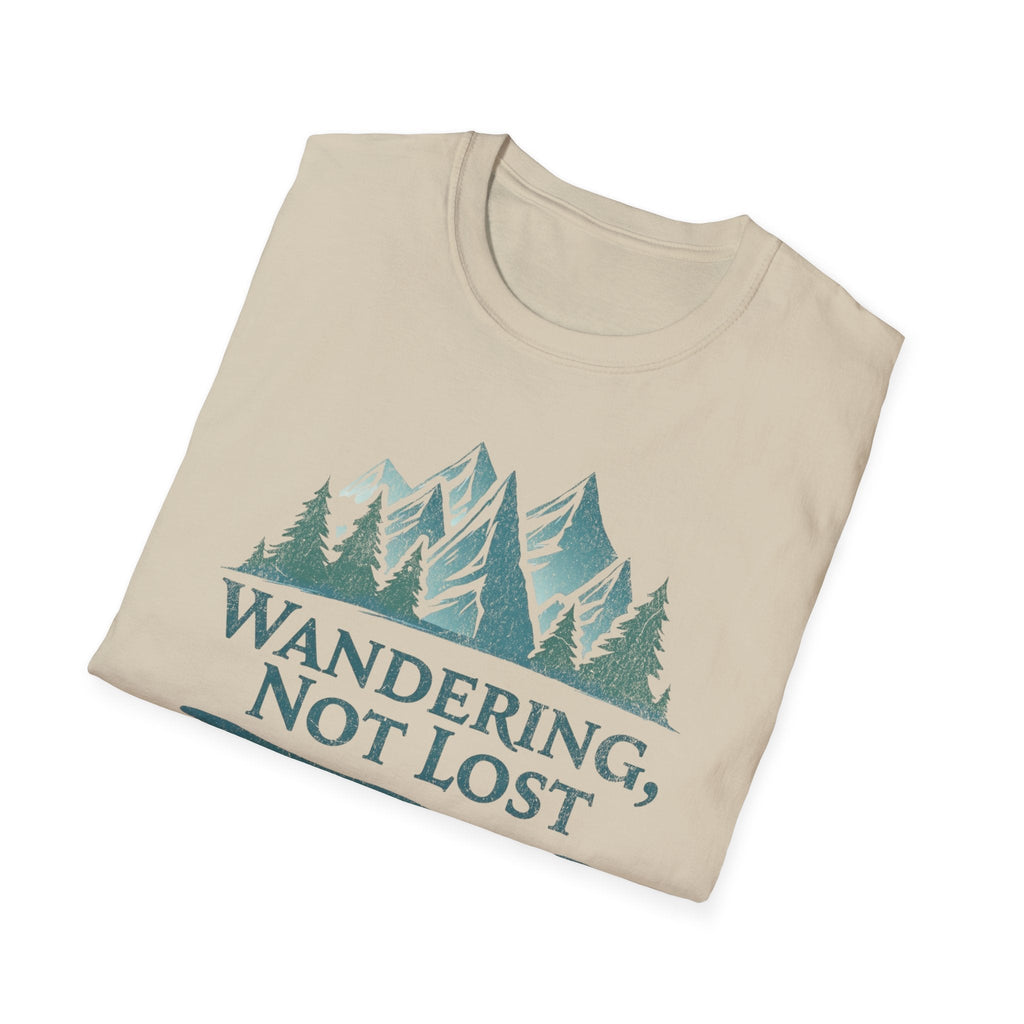 Printify T-Shirt Wandering Not Lost T-Shirt, Nature Lover Tee, Adventure Graphic Shirt, Gift for Hikers, Trendy Outdoor Apparel, Camping, Mountain lover