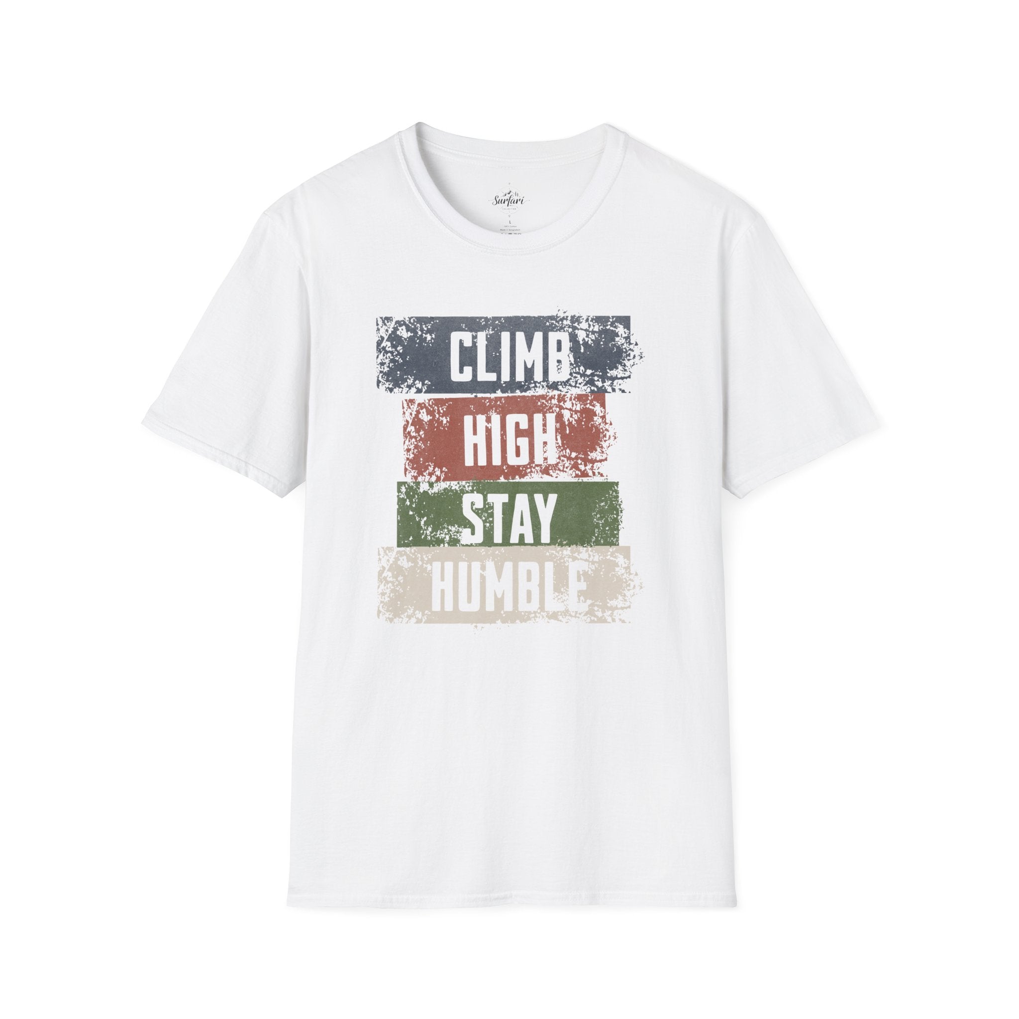 Printify T-Shirt White / L Hiking T-Shirt - Climb High, Stay Humble Inspirational Shirt
