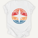 Printify T-Shirt White / S Retro Sunset Compass
