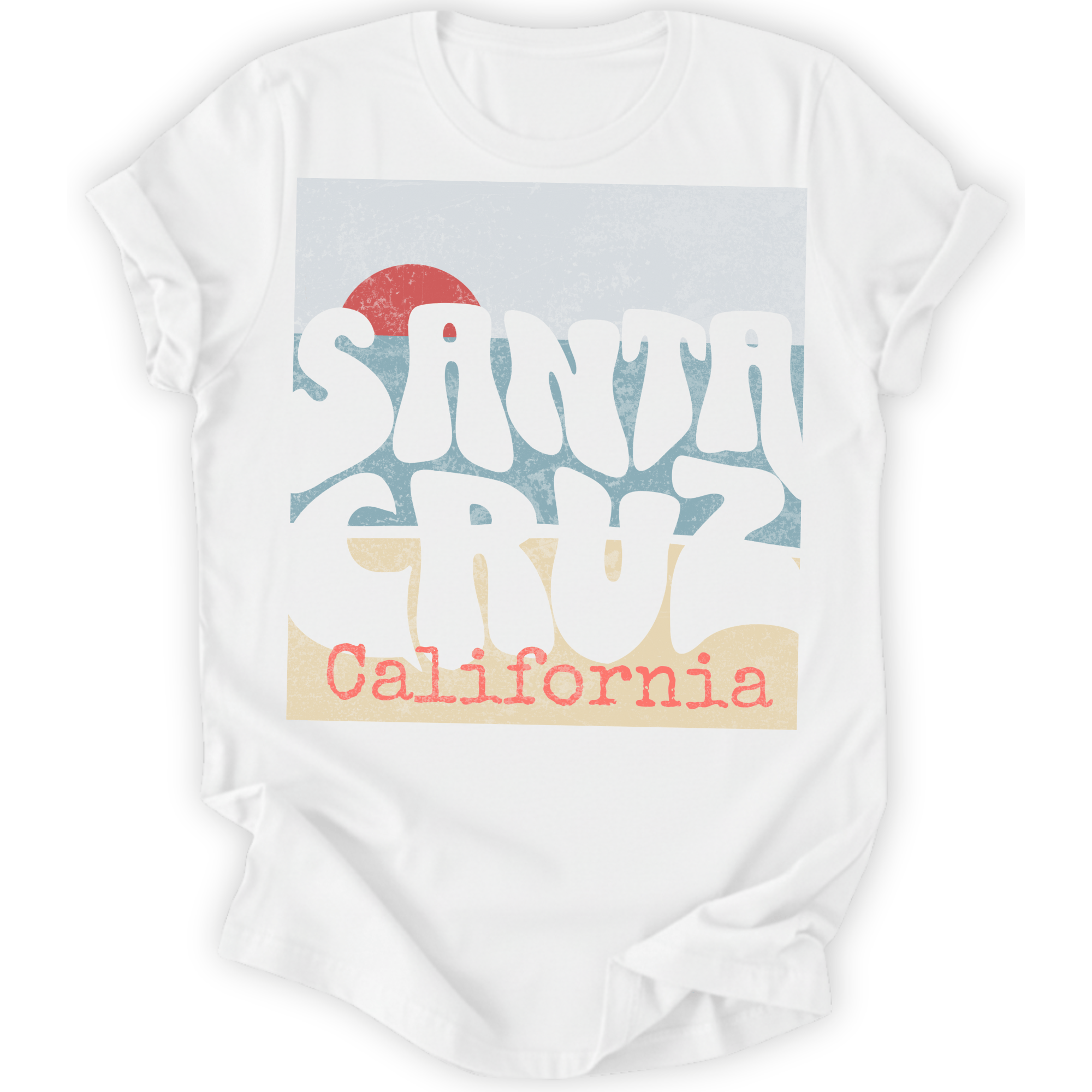 Printify T-Shirt White / S Santa Cruz Sunset