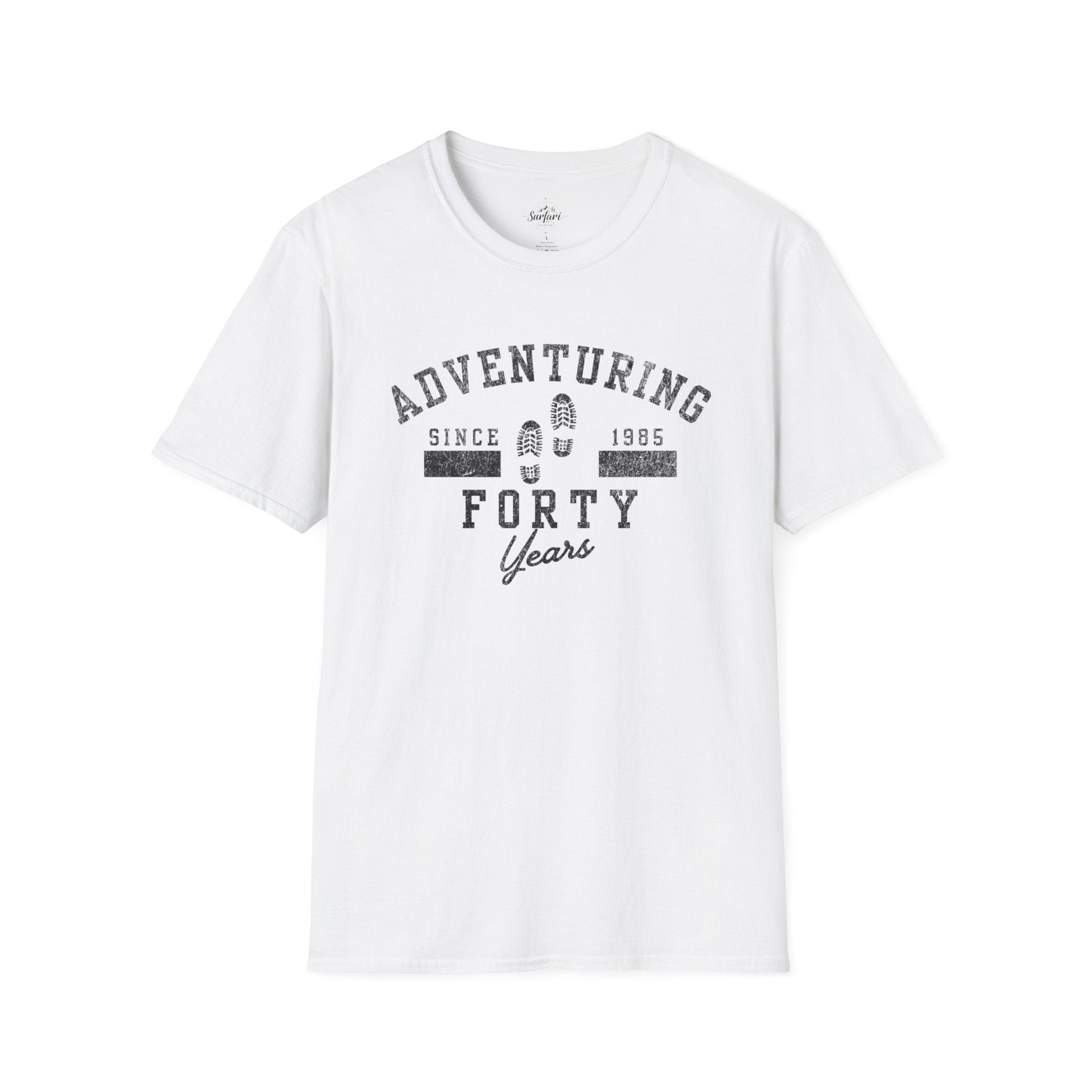 Printify T-Shirt White / XS Adventuring Since 1985