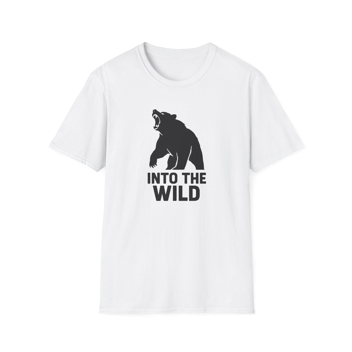 Printify T-Shirt White / XS Bear silhouette with text T-Shirt