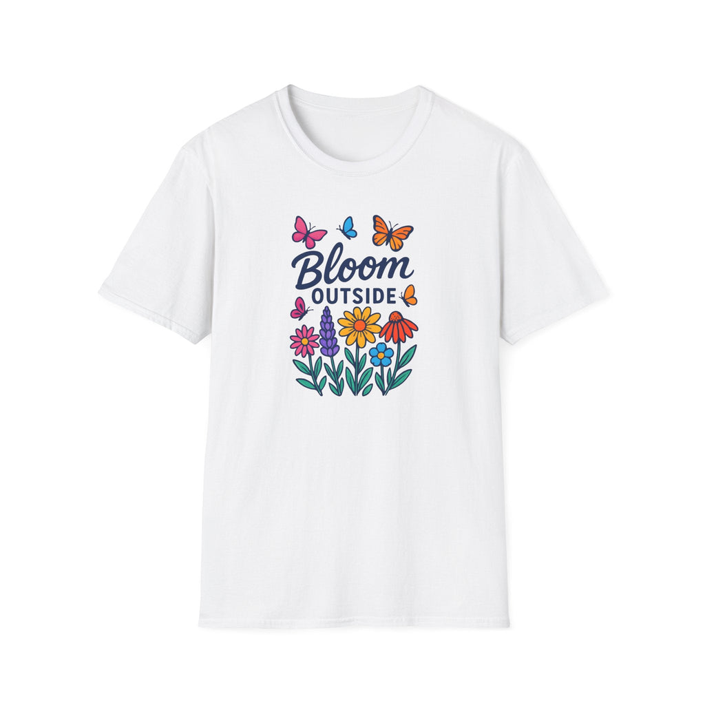 Printify T-Shirt White / XS Bloom Outside Flowers T-Shirt