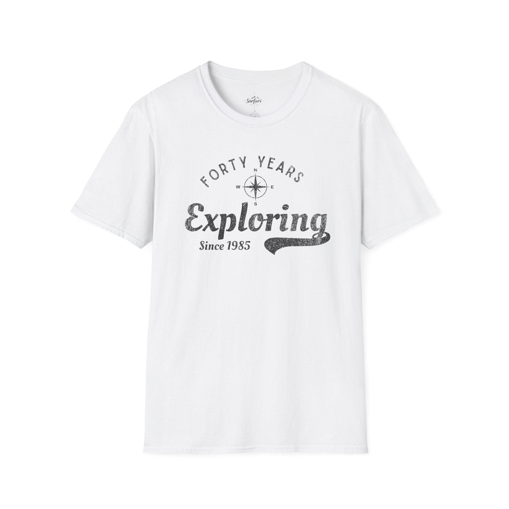 Printify T-Shirt White / XS Exploring Since 1985