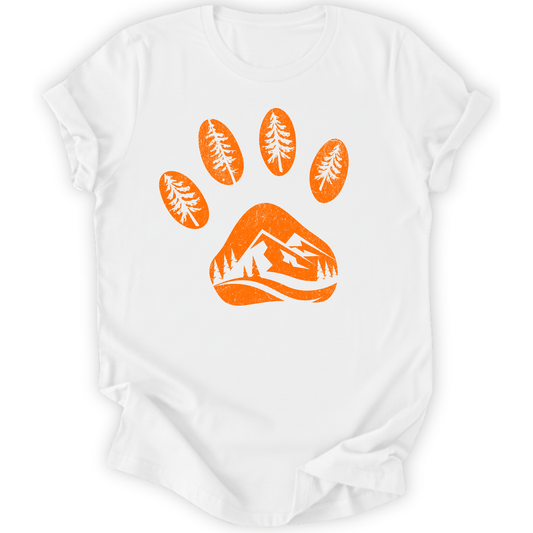 Printify T-Shirt White / XS Mountain Dog paw print