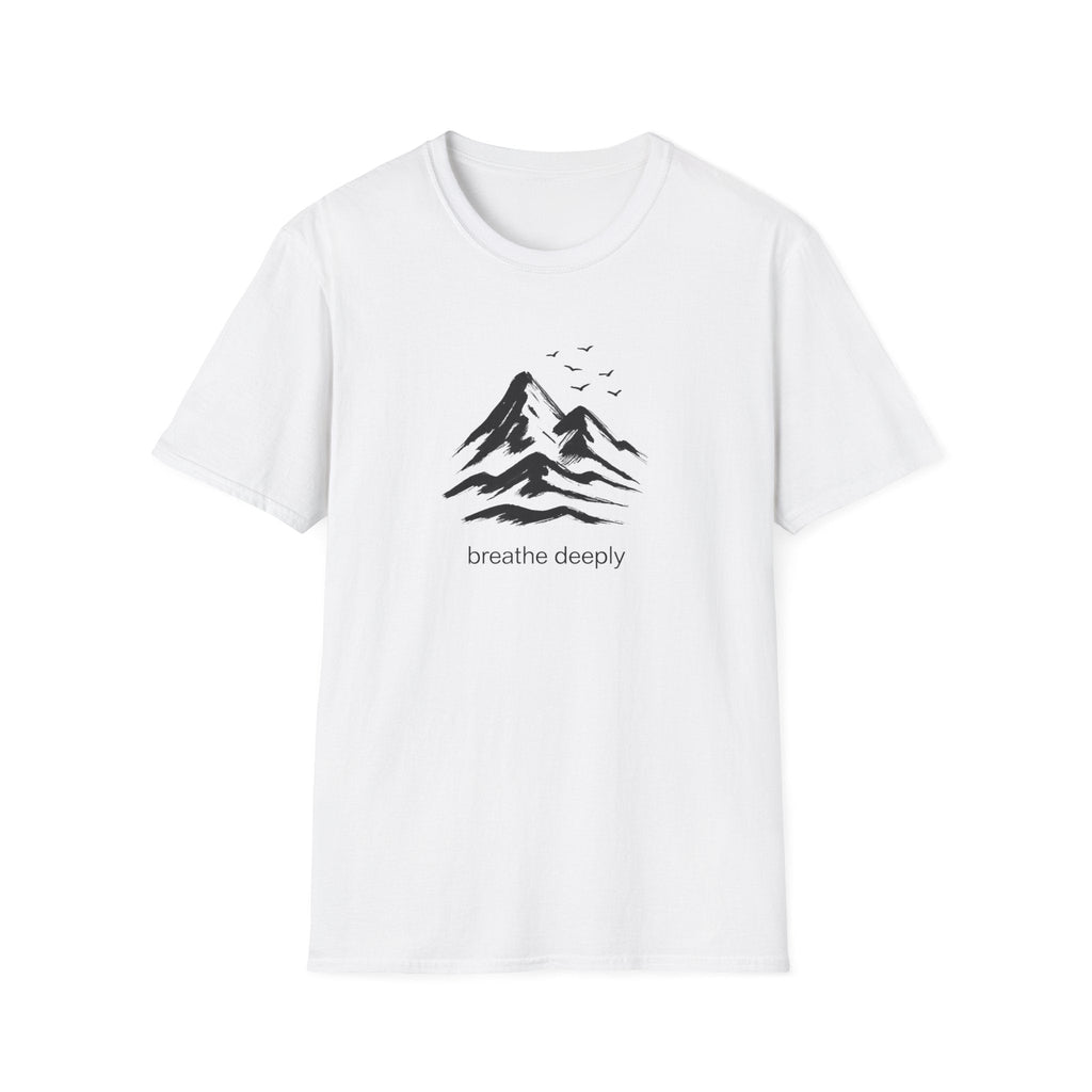 Printify T-Shirt White / XS Mountains and birds T-Shirt