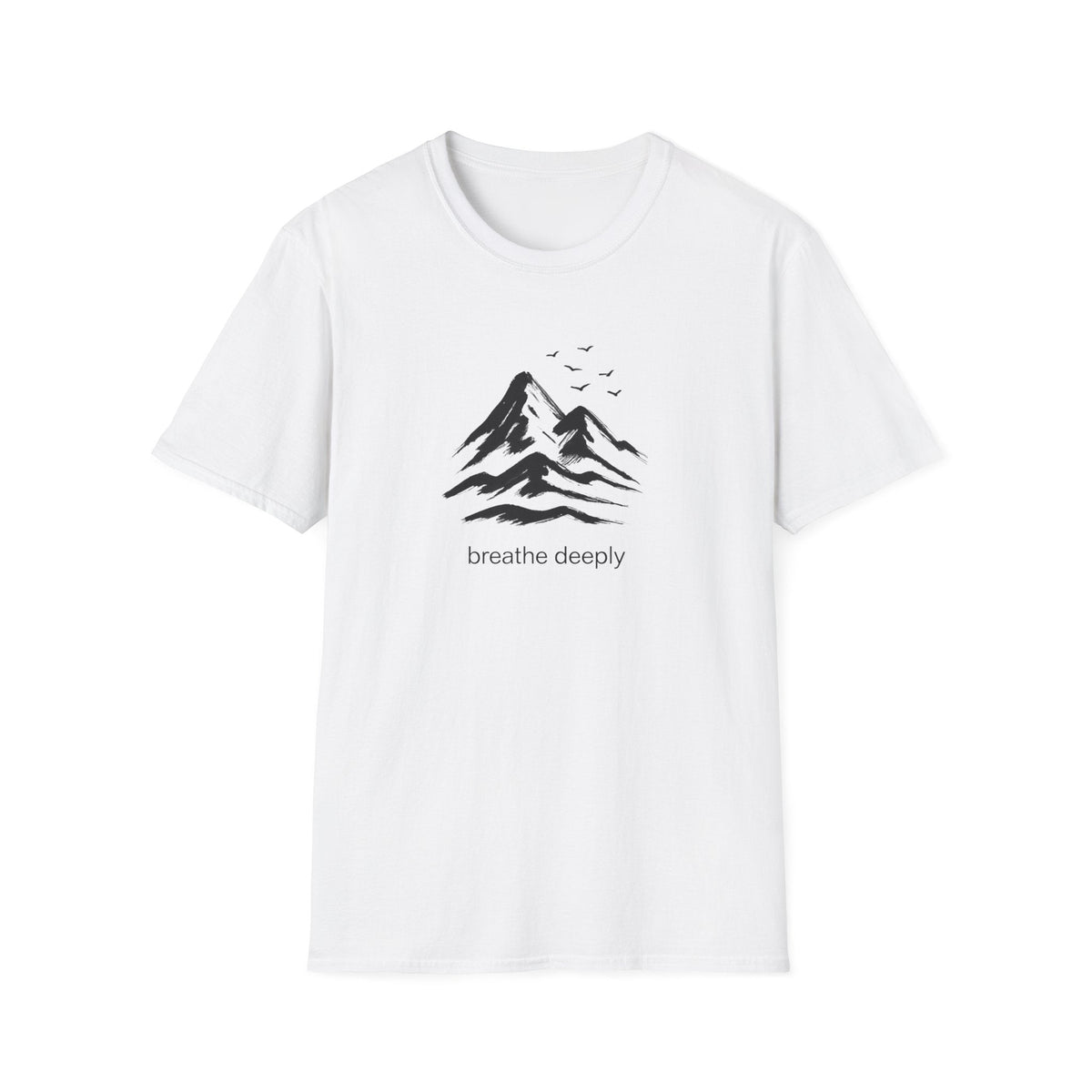Printify T-Shirt White / XS Mountains and birds T-Shirt