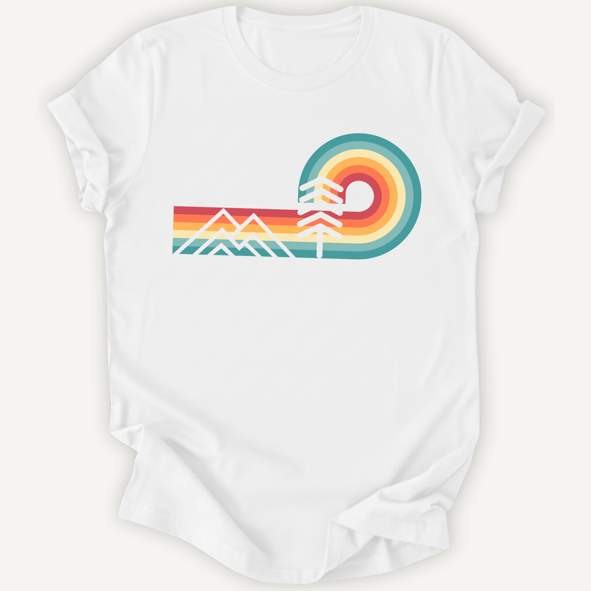 Printify T-Shirt White / XS Rainbows & Mountains