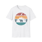Printify T-Shirt White / XS Retro Sunset California Bear