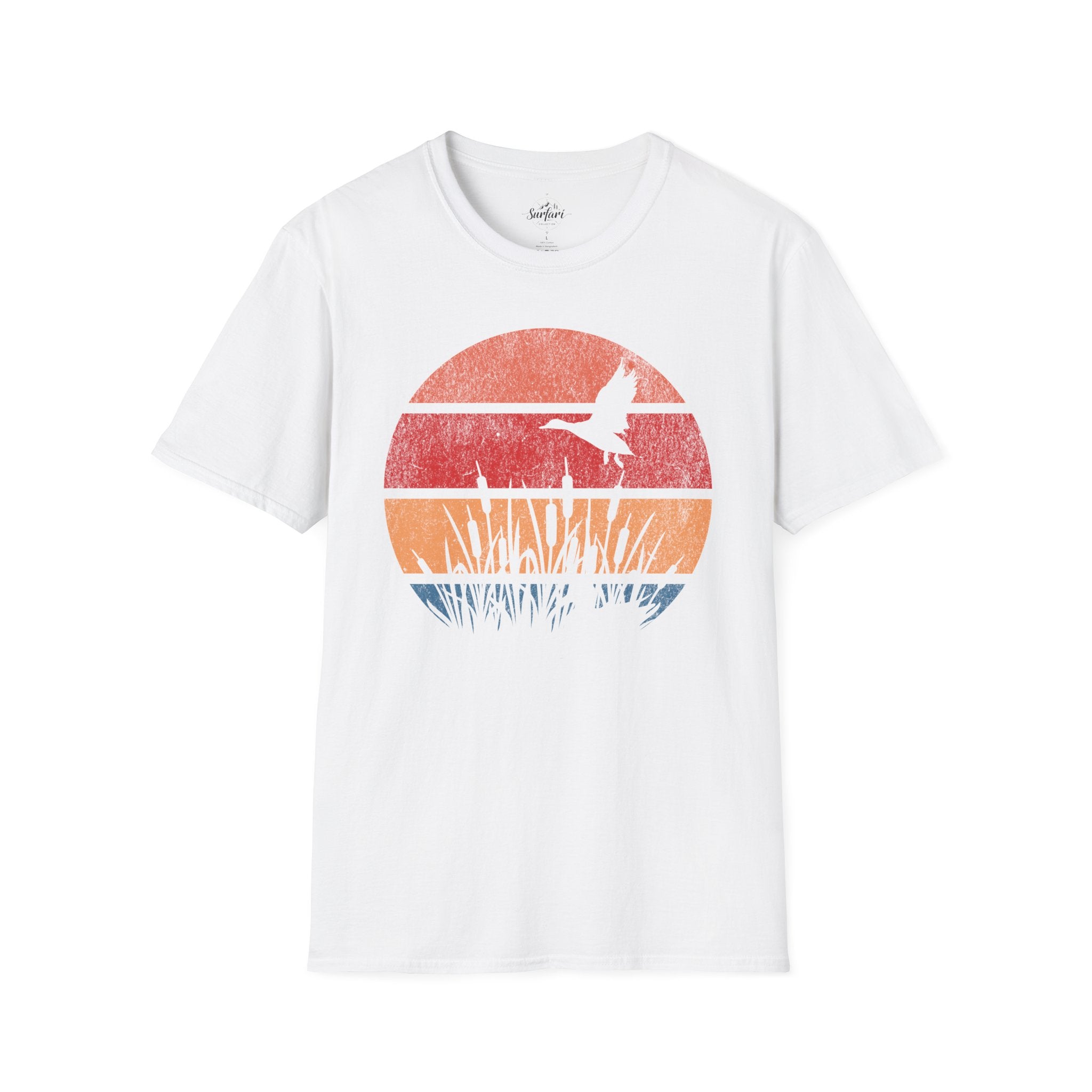 Printify T-Shirt White / XS Retro Sunset Duck
