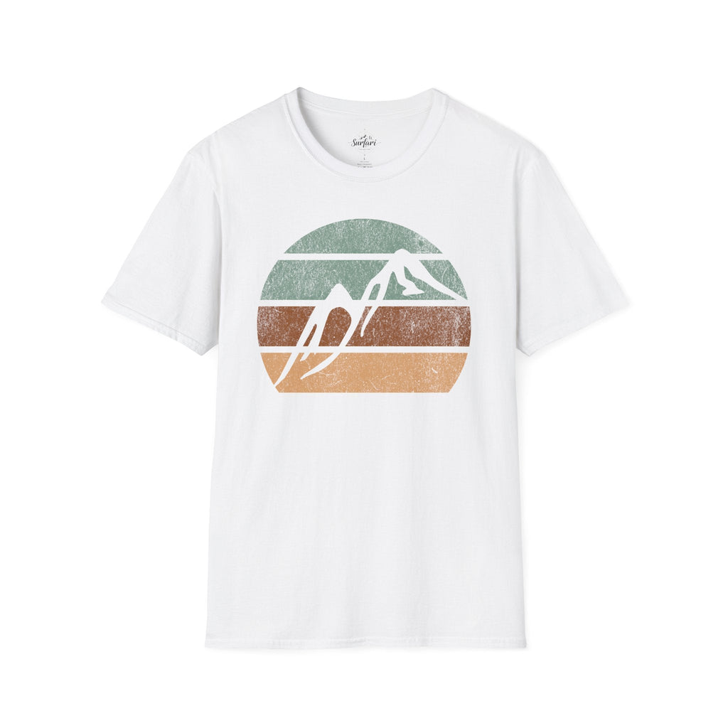 Printify T-Shirt White / XS Retro Sunset Mountains