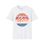 Printify T-Shirt White / XS Retro Sunset Mountains and Trees