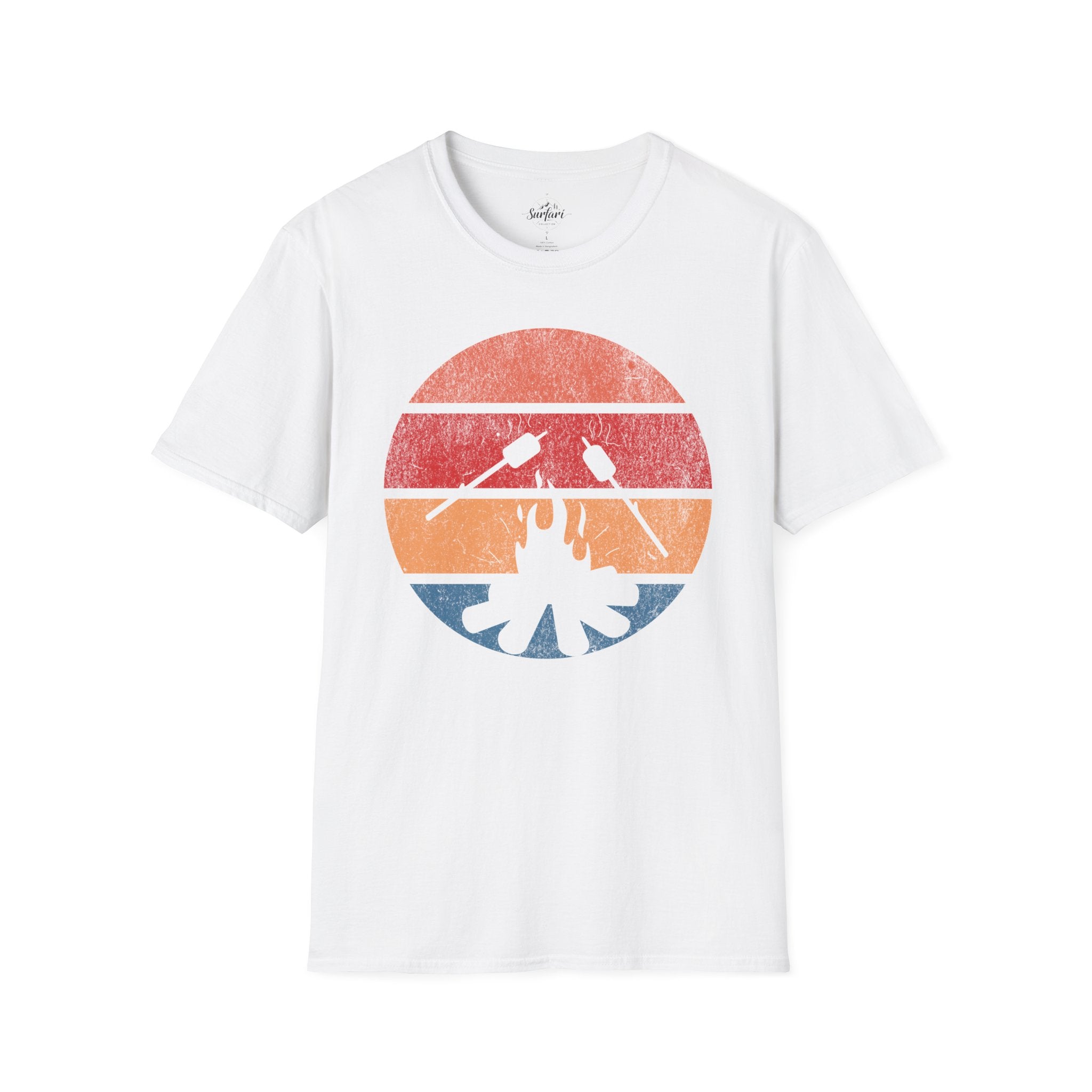 Printify T-Shirt White / XS Retro Sunset Roasting Marshmallows
