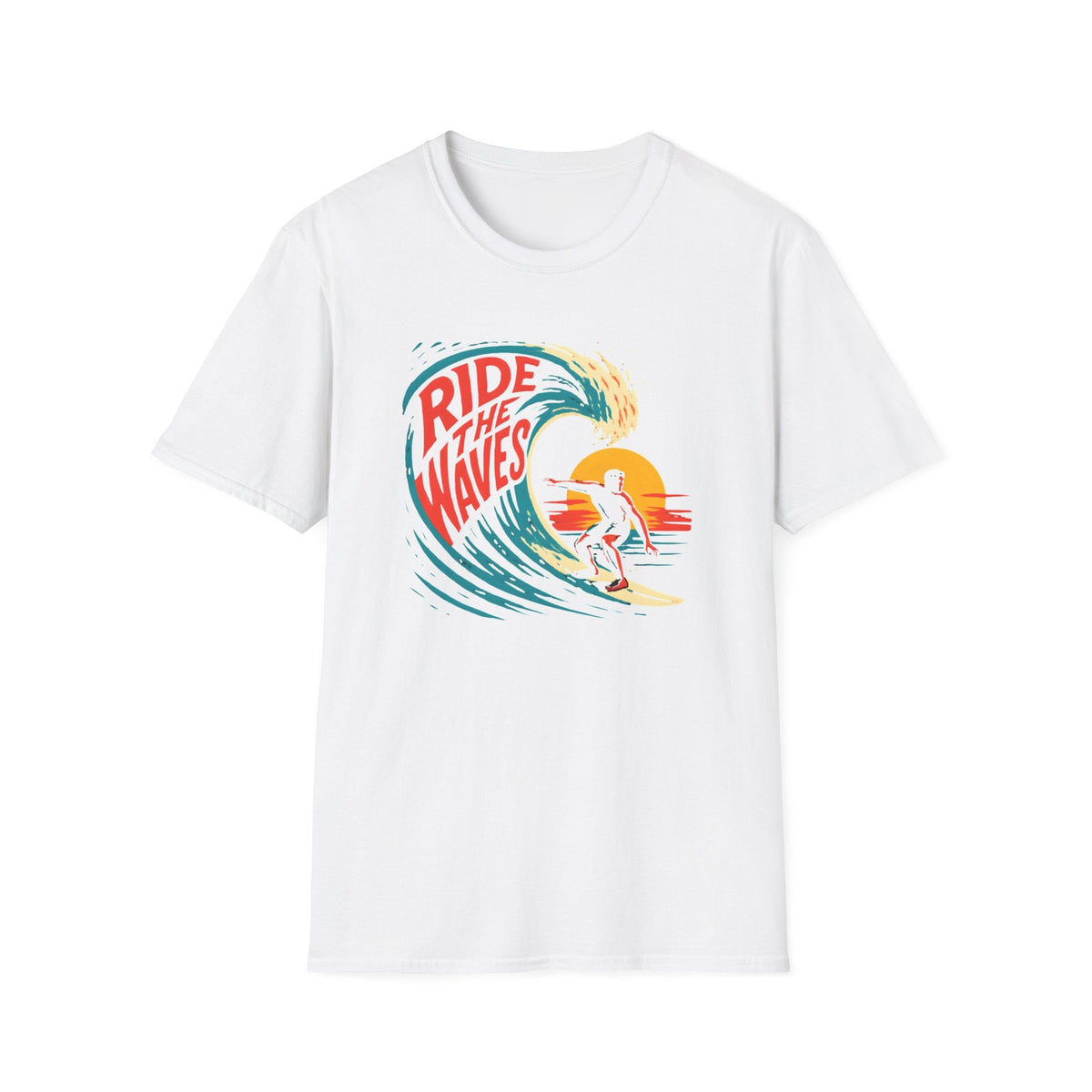 Printify T-Shirt White / XS Ride the Waves T-Shirt
