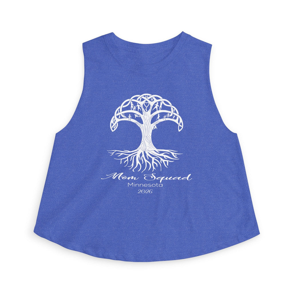 Printify Tank Top S / Heather True Royal Mom Squad Crop Top