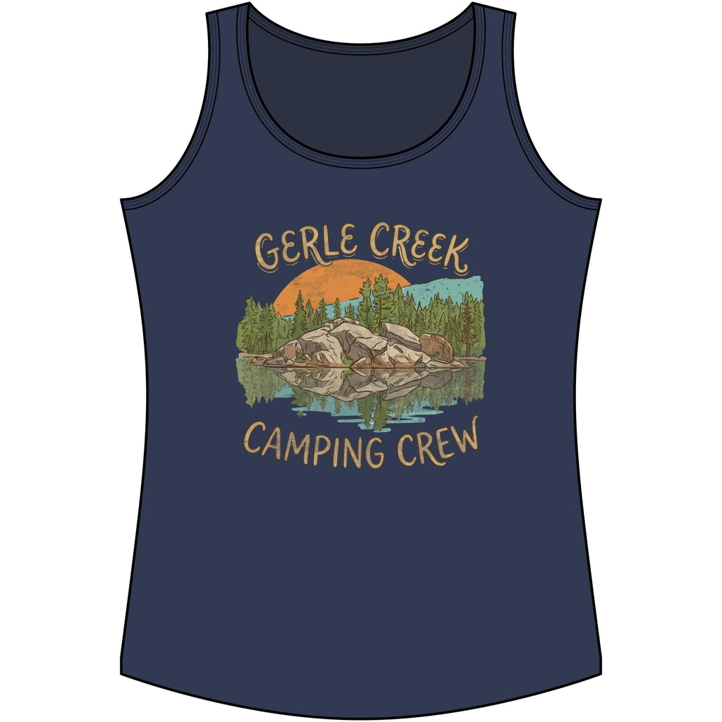 Printify Tank Top XS / Navy Gerle Creek Camping Crew Tank Top