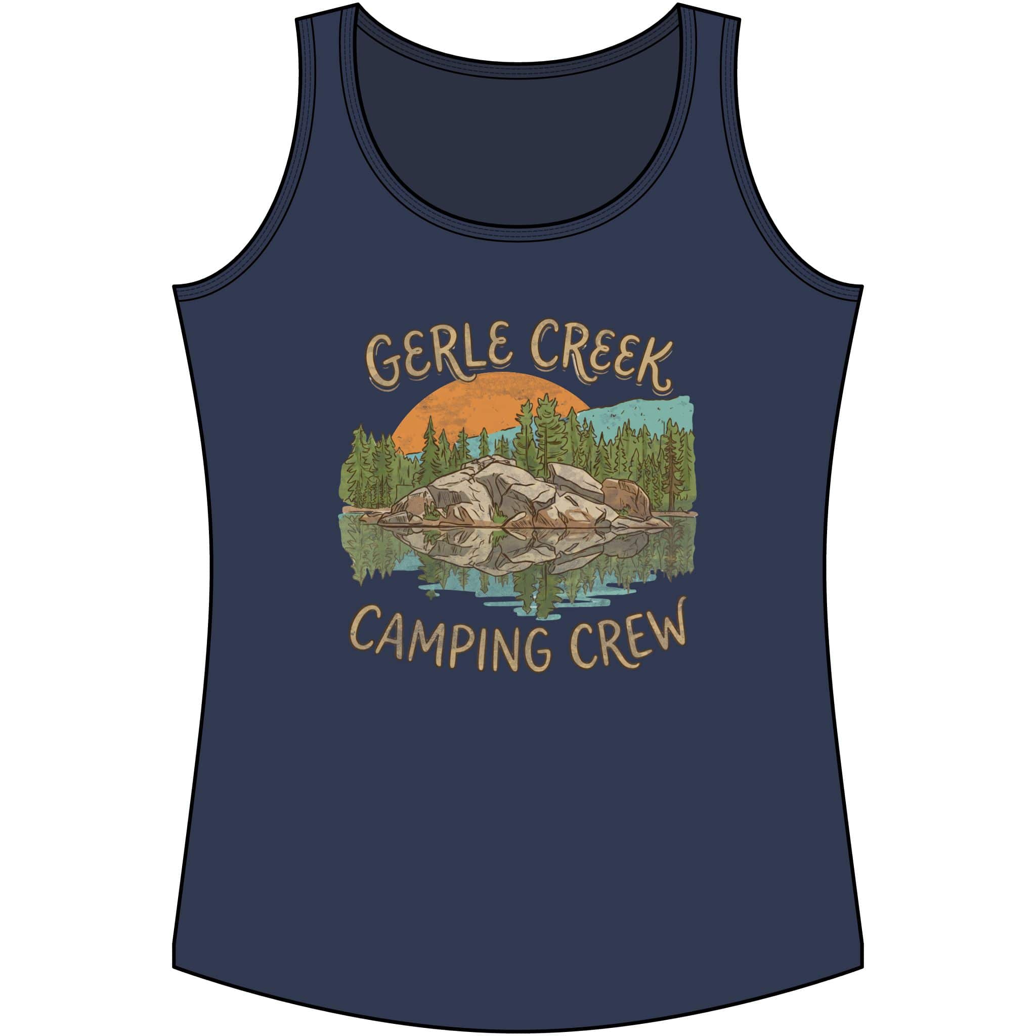 Printify Tank Top XS / Navy Gerle Creek Camping Crew Tank Top