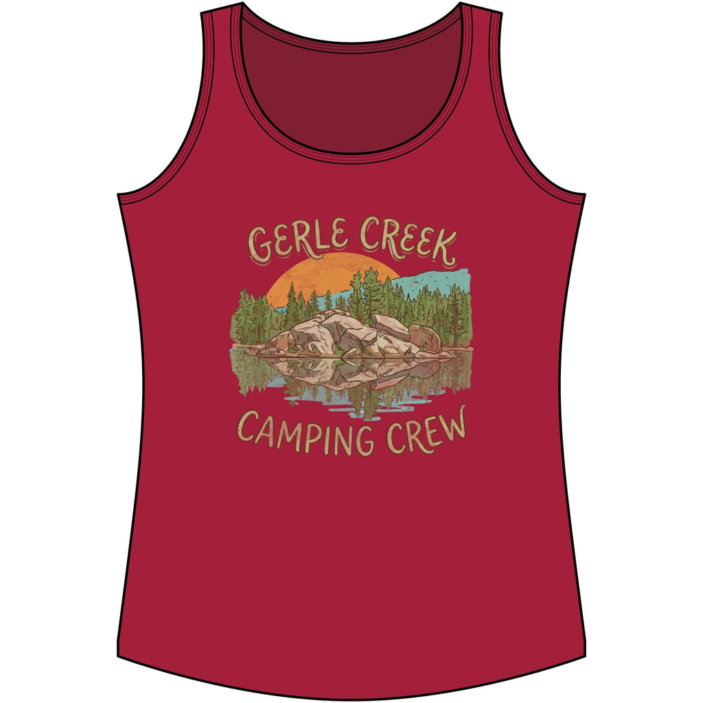 Printify Tank Top XS / Red Gerle Creek Camping Crew Tank Top
